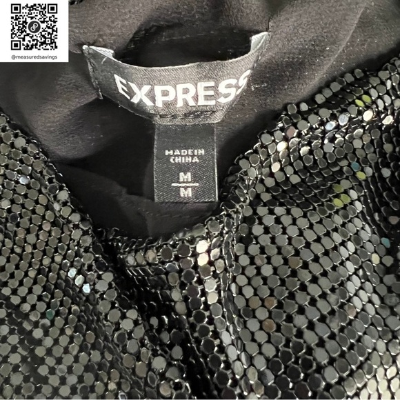 Express  - NWT Medium - Black Chainmail Top - New with Tags - 2017 - Picture 6 of 8